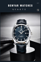 Leather Fashion Sport Men's Watches Luxury Military Quartz Analog Waterproof Men Watch Stevvex