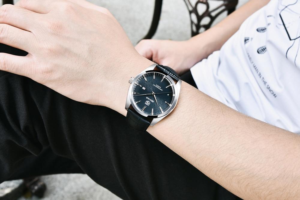 Leather Fashion Sport Men's Watches Luxury Military Quartz Analog Waterproof Men Watch Stevvex
