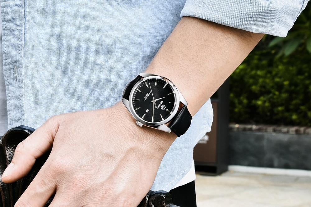 Leather Fashion Sport Men's Watches Luxury Military Quartz Analog Waterproof Men Watch Stevvex