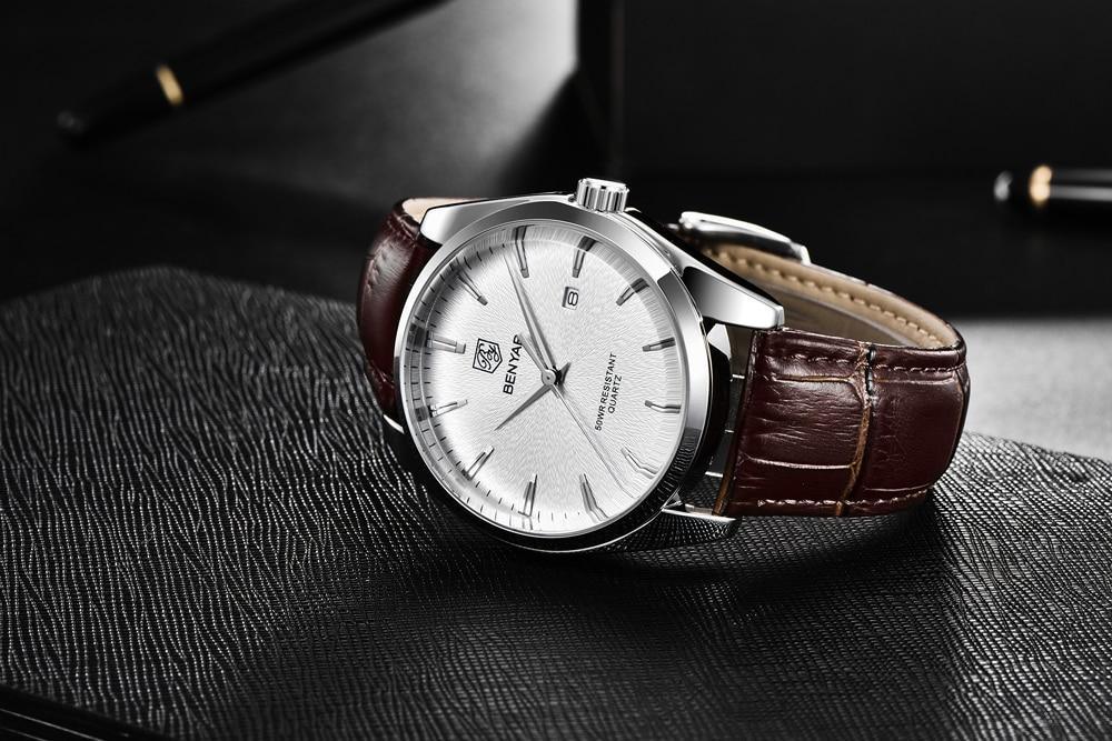 Leather Fashion Sport Men's Watches Luxury Military Quartz Analog Waterproof Men Watch Stevvex