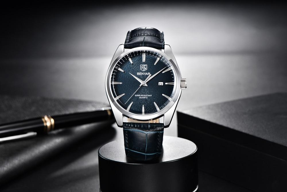 Leather Fashion Sport Men's Watches Luxury Military Quartz Analog Waterproof Men Watch Stevvex