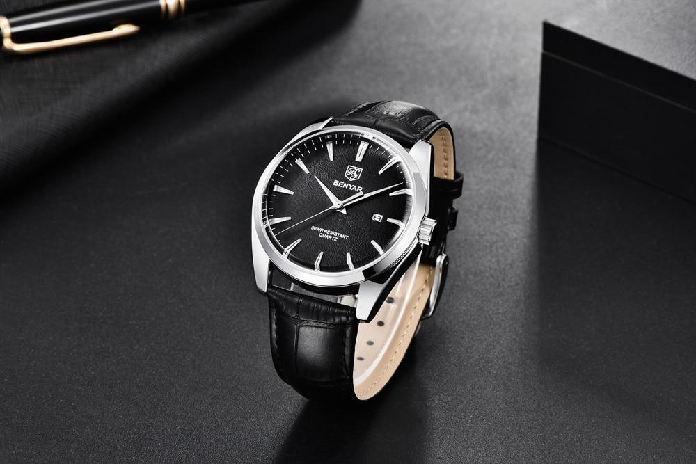 Leather Fashion Sport Men's Watches Luxury Military Quartz Analog Waterproof Men Watch Stevvex