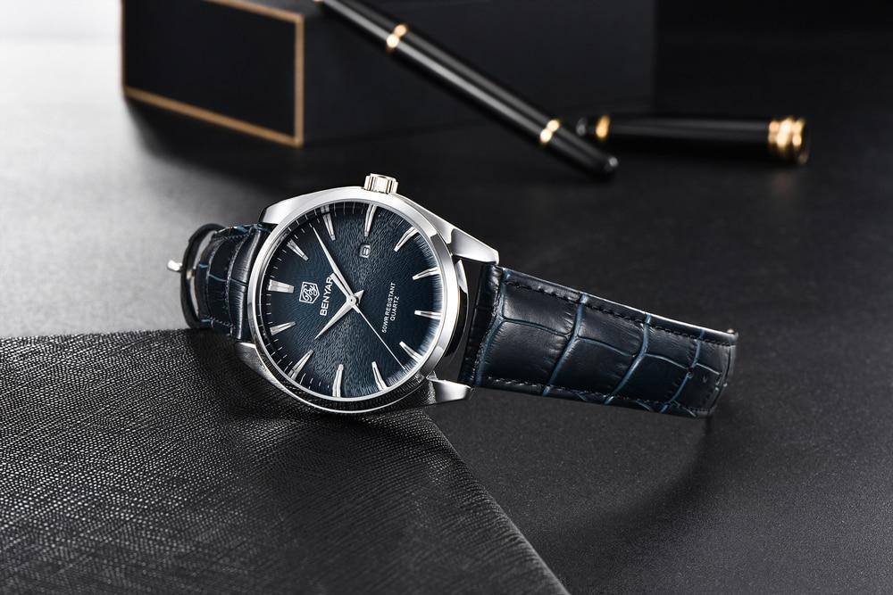 Leather Fashion Sport Men's Watches Luxury Military Quartz Analog Waterproof Men Watch Stevvex