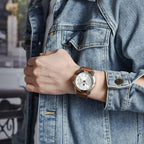 Top Luxury Fashion Mens Watches Quartz Casual Leather Design Sport Analog Waterproof Classic Wrist Watch Stevvex