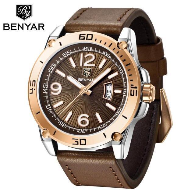 Top Luxury Fashion Mens Watches Quartz Casual Leather Design Sport Analog Waterproof Classic Wrist Watch Stevvex