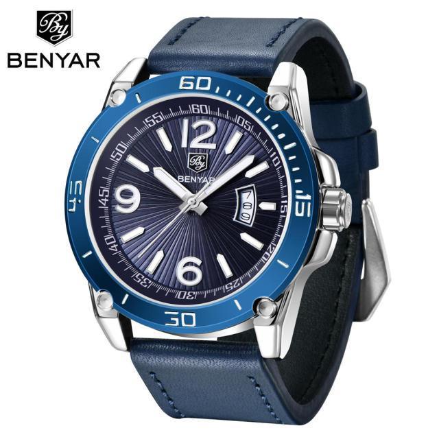 Top Luxury Fashion Mens Watches Quartz Casual Leather Design Sport Analog Waterproof Classic Wrist Watch Stevvex