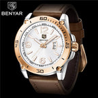 Top Luxury Fashion Mens Watches Quartz Casual Leather Design Sport Analog Waterproof Classic Wrist Watch Stevvex