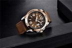 Top Luxury Fashion Mens Watches Quartz Casual Leather Design Sport Analog Waterproof Classic Wrist Watch Stevvex