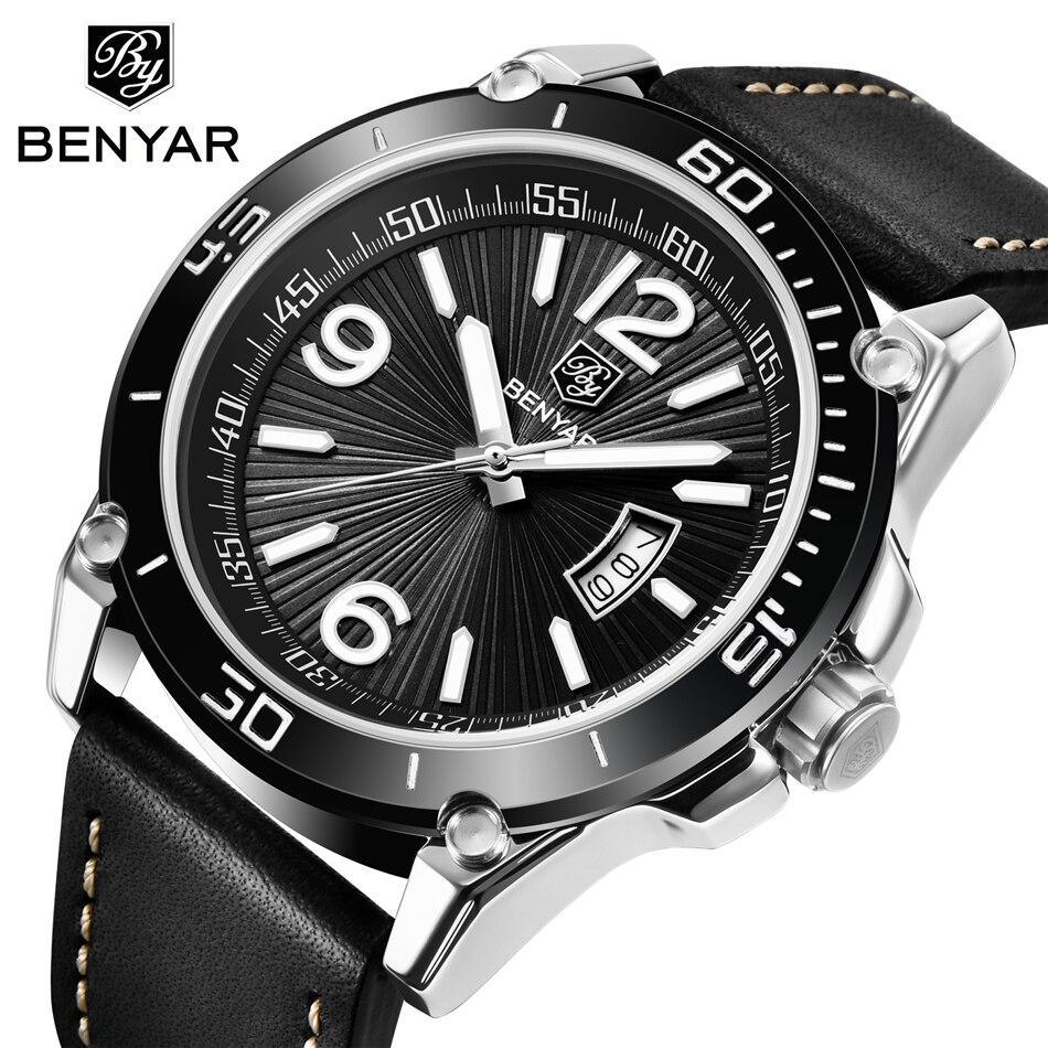 Top Luxury Fashion Mens Watches Quartz Casual Leather Design Sport Analog Waterproof Classic Wrist Watch Stevvex