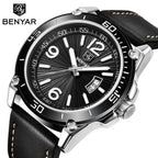 Top Luxury Fashion Mens Watches Quartz Casual Leather Design Sport Analog Waterproof Classic Wrist Watch Stevvex