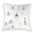 New Year Christmas Decorations Pillows Cover Christmas Décor for Home Christmas Tree Snowflake Snowman Reindeer Home Decor Throw Pillow Case Cushion Cover Santa Merry Christmas Gift Xmas 45x45cm