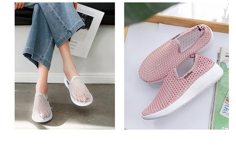 Sport Mesh Breathable Women Shoes Fashion Sports Soft Comfortable Women Shoes Fashion Slip-On Sports Shoes Soft Sole Breathable Comfortable Running Walking Shoes Stevvex