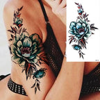 25 Sheets Flower Rose Luxury Tattoos Waterproof Temporary Sticker 3D Rose Flower Tattoos Body Art Arm Fake Tatoo For Womens Stevvex