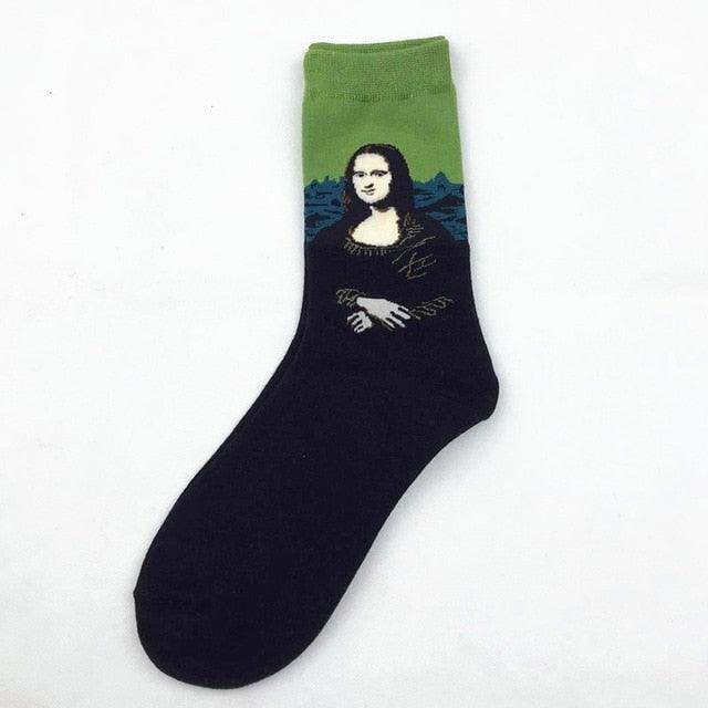 Classic Autumn Winter Retro Personality Art Van Gogh Mural World Famous Oil Painting Female Sock For Men And Women Stevvex