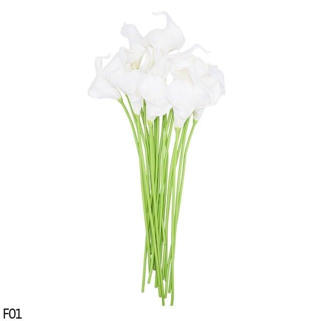 10Pcs High Quality Real Touch Calla Lily Artificial Flowers Bouquet For Wedding Bridal Home Kitchen Table Flower Decoration Home Decor Stevvex