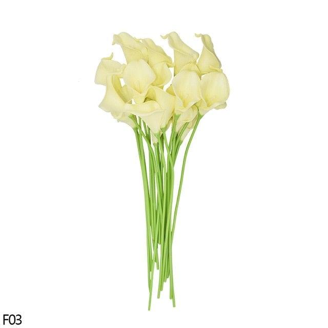 10Pcs High Quality Real Touch Calla Lily Artificial Flowers Bouquet For Wedding Bridal Home Kitchen Table Flower Decoration Home Decor Stevvex