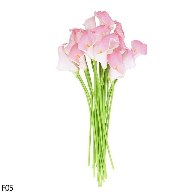 10Pcs High Quality Real Touch Calla Lily Artificial Flowers Bouquet For Wedding Bridal Home Kitchen Table Flower Decoration Home Decor Stevvex