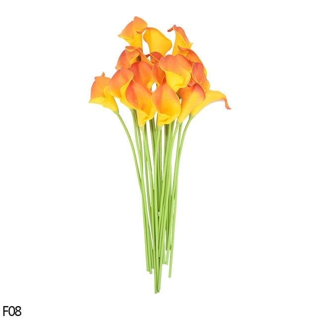 10Pcs High Quality Real Touch Calla Lily Artificial Flowers Bouquet For Wedding Bridal Home Kitchen Table Flower Decoration Home Decor Stevvex
