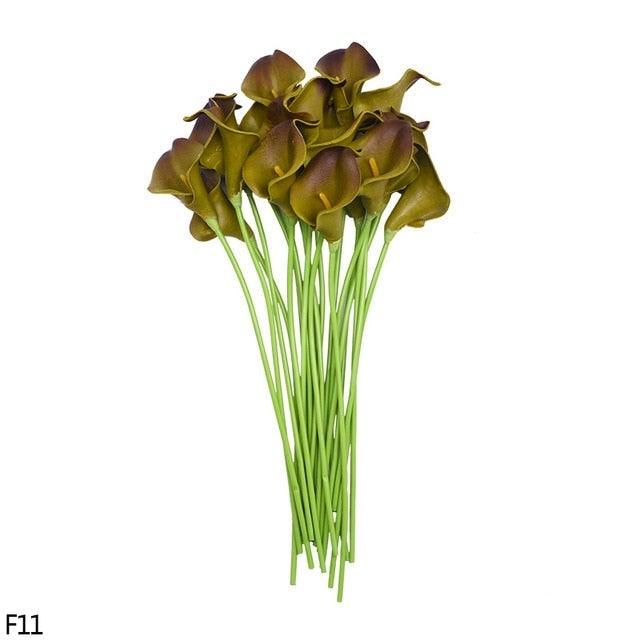 10Pcs High Quality Real Touch Calla Lily Artificial Flowers Bouquet For Wedding Bridal Home Kitchen Table Flower Decoration Home Decor Stevvex