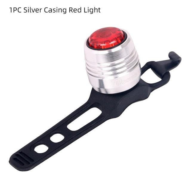 Bicycle Rear Light Bike Warning Lamp USB Charge Red White Light Color Safety Headlight Bike Tail Light Rechargeable Ultra Bright Bike Rear Light USB Rechargeable Bike LED Light Stevvex