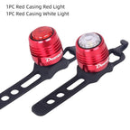 Bicycle Rear Light Bike Warning Lamp USB Charge Red White Light Color Safety Headlight Bike Tail Light Rechargeable Ultra Bright Bike Rear Light USB Rechargeable Bike LED Light Stevvex