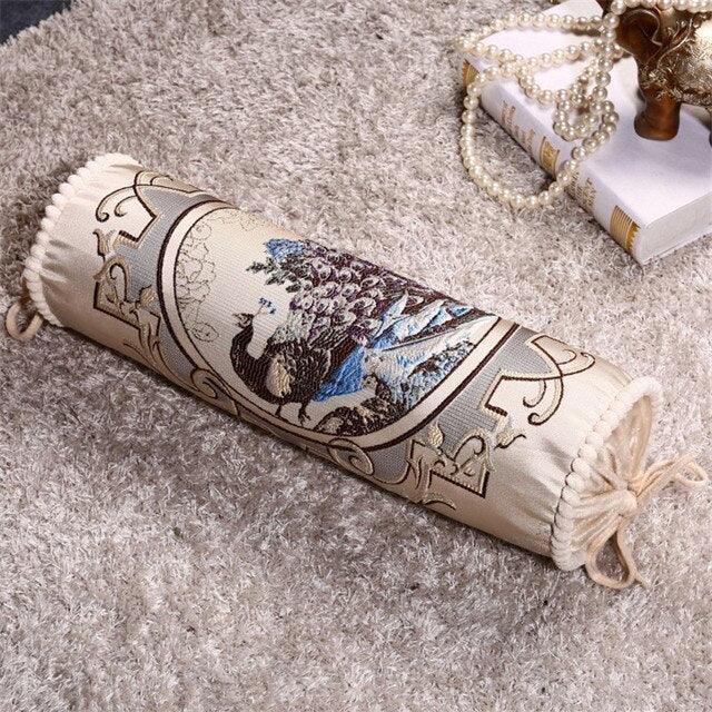 New Classical Luxury Cylindrical Cotton And Linen Pillow Roll Cushion Sofa Throw Polyester Cotton Linen Pillowcase Sofa Cushion Cover Backrest Home Chair Modern Colorful Design 15X50CM Stevvex