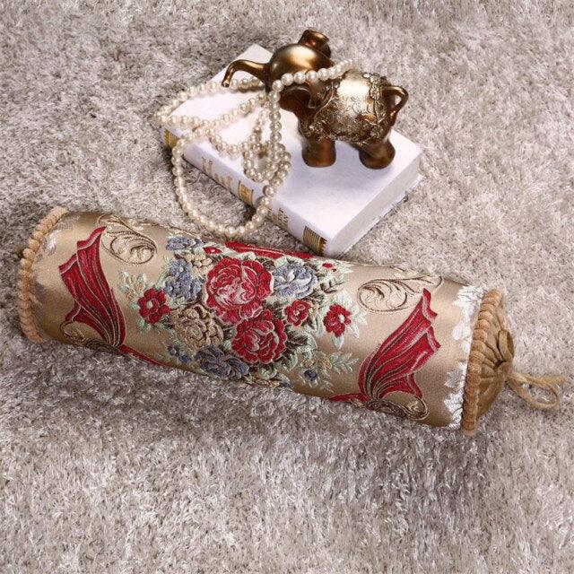 New Classical Luxury Cylindrical Cotton And Linen Pillow Roll Cushion Sofa Throw Polyester Cotton Linen Pillowcase Sofa Cushion Cover Backrest Home Chair Modern Colorful Design 15X50CM Stevvex