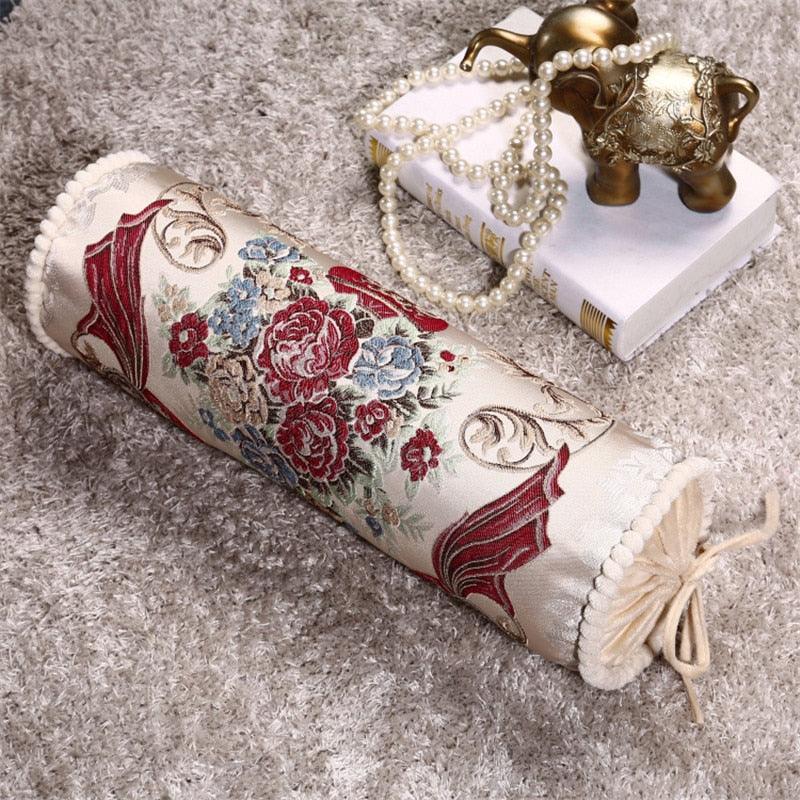 New Classical Luxury Cylindrical Cotton And Linen Pillow Roll Cushion Sofa Throw Polyester Cotton Linen Pillowcase Sofa Cushion Cover Backrest Home Chair Modern Colorful Design 15X50CM Stevvex