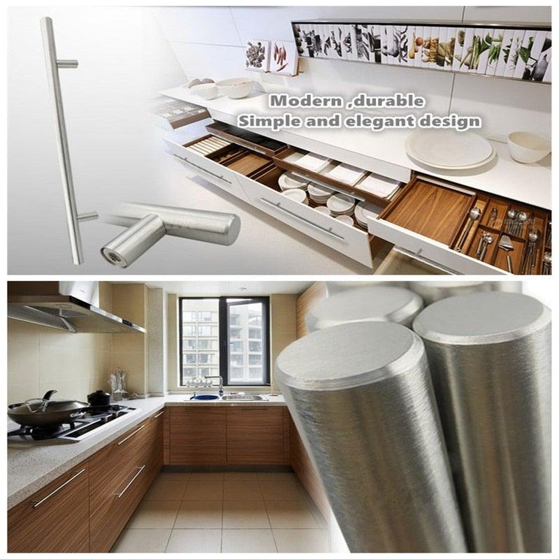 Modern  Stainless Steel Kitchen Door Cabinet Bar Handle Pull Knob Cabinet Knobs Furniture Handle Cupboard Drawer Handle Stainless Steel Hollow Tube Bar Drawer Pulls Cupboard Knob For Kitchen Furniture Hardware Stevvex