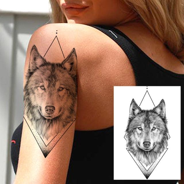 Big Black Tiger Tattoos Waterproof Leopard Tatoos Large Monster Body Arm Legs Tattoo Cool Tiger Face Temporary Tattoos For Women Men Stevvex