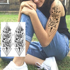 Realistic Tattoos Temporary Womens Flower Sticker Tattoos Waterproof Women Body Art Fake Legs Tattoo Stickers Stevvex