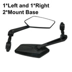 New Scratch Resistant Glass Lens Rear View Mirror Bike Cycling Clear Wide Range Back Sight Rearview Reflector Adjustable Handlebar Rotatable Bicycle Rear View Glass Mirror Wide Angle Acrylic  Safety Mirror New Scratch Resistant Glass Lens