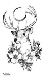 Luxury Head Deer Waterproof Temporary Stickers Tattoo Modern Colorful Tatoo For Women Men Stevvex
