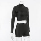 ZipFlex Seamless Black Women's Yoga Set - SJB-DIAMOND ELITES