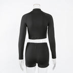 ZipFlex Seamless Black Women's Yoga Set - SJB-DIAMOND ELITES