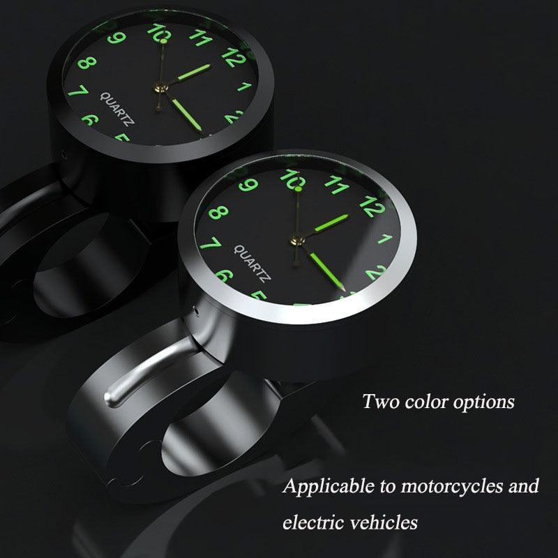 7/8" Universal Motorcycle Handlebar Watch Bike Hand Grip Bar Mount Dial Clock Motorcycle Handlebar Watch  Mount Clock Glow Mount Clock Dial Watch Fit  Waterproof For Scooter Bicycle Motor ATV Stevvex