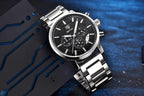 New Luxury Men Watches Chronograph Sports Watches Waterproof Casual Sport Leather Strap Quartz Men's Wrist Watch Stevvex