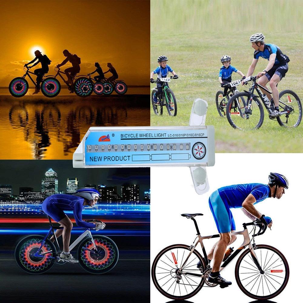 32 Pattern Bike Light Bicycle Wheel Light Double Display Flash 32 RGB LED Light Bicycle Spoke Lamp Night Riding Spoke Light For Men Present Super Bright Auto Off LED Cycling Bicycle Light Stevvex