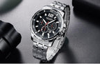 Luxury Men's Gold Business Watches Quartz Analogue Wristwatch Stainless Steel Waterproof Luminous Watch Stevvex