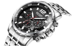 Luxury Men's Gold Business Watches Quartz Analogue Wristwatch Stainless Steel Waterproof Luminous Watch Stevvex