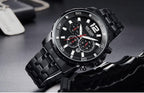 Luxury Men's Gold Business Watches Quartz Analogue Wristwatch Stainless Steel Waterproof Luminous Watch Stevvex