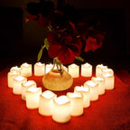 12/24Pcs Creative LED Candle Flameless LED Tea Lights with Remote Battery Operated Flickering Tea lights Candles with Timer Tea Lights Realistic Fake Candles Battery Powered Flameless Tea Light Lamp For Home Wedding Party Decoration Supplies Stevvex