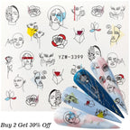Nail Watermark Decals Sexy lips Middle finger Sexy girl Water Transfer Slider Russia Words Manicure Tattoos Sliders For Manicure Women Kids Girls Manicure Decoration Nail Art Supplies 3D Self-Adhesive Nail Decals Designer Nail Stickers for Acrylic Nails Stevvex