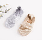 5 Pairs Fashion Women Girls Summer Socks 7 Color Style Lace Flower Short Sock Antiskid Invisible Ankle Socks For Women Stevvex