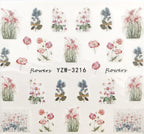 Flower Animal Designs Water Transfer Sticker Nail Art Decals Fashion Wraps Tips Manicure Tools Nail Watermark Decals iridescent Decoration Nail Self-Adhesive Decals Nail Stickers Water Transfer Fresh Nail Decals for Nail Art Stevvex