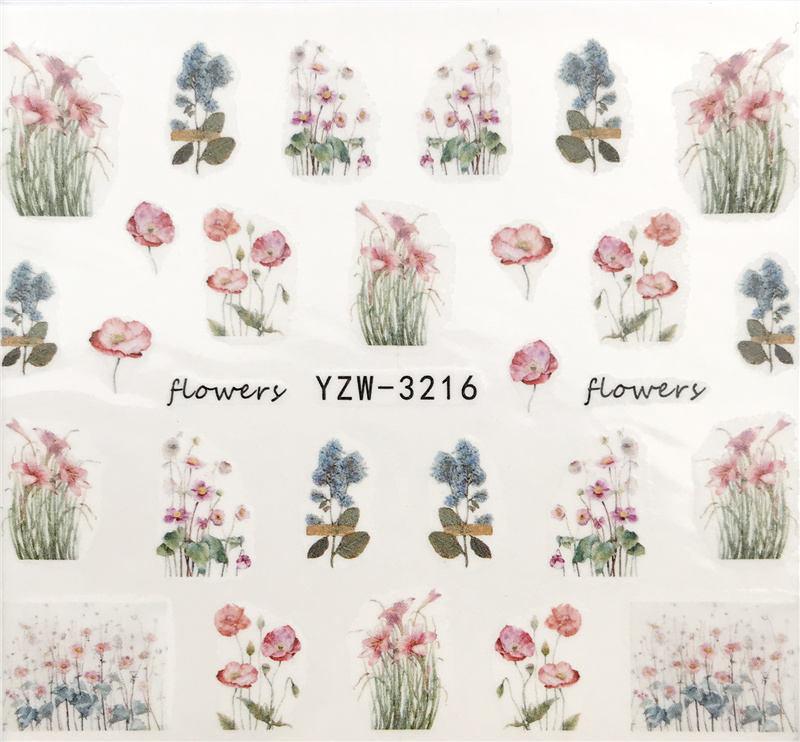 Flower Animal Designs Water Transfer Sticker Nail Art Decals Fashion Wraps Tips Manicure Tools Nail Watermark Decals iridescent Decoration Nail Self-Adhesive Decals Nail Stickers Water Transfer Fresh Nail Decals for Nail Art Stevvex