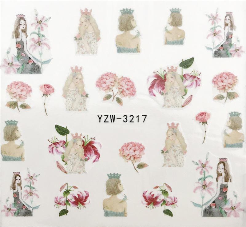 Flower Animal Designs Water Transfer Sticker Nail Art Decals Fashion Wraps Tips Manicure Tools Nail Watermark Decals iridescent Decoration Nail Self-Adhesive Decals Nail Stickers Water Transfer Fresh Nail Decals for Nail Art Stevvex