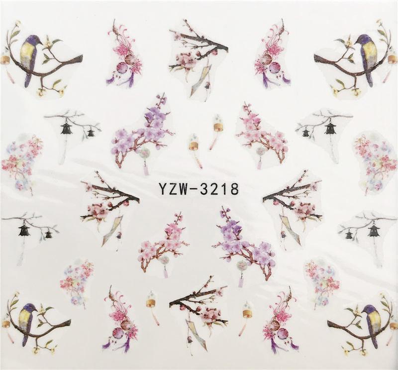 Flower Animal Designs Water Transfer Sticker Nail Art Decals Fashion Wraps Tips Manicure Tools Nail Watermark Decals iridescent Decoration Nail Self-Adhesive Decals Nail Stickers Water Transfer Fresh Nail Decals for Nail Art Stevvex