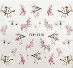 Flower Animal Designs Water Transfer Sticker Nail Art Decals Fashion Wraps Tips Manicure Tools Nail Watermark Decals iridescent Decoration Nail Self-Adhesive Decals Nail Stickers Water Transfer Fresh Nail Decals for Nail Art Stevvex