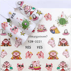 Flower Animal Designs Water Transfer Sticker Nail Art Decals Fashion Wraps Tips Manicure Tools Nail Watermark Decals iridescent Decoration Nail Self-Adhesive Decals Nail Stickers Water Transfer Fresh Nail Decals for Nail Art Stevvex